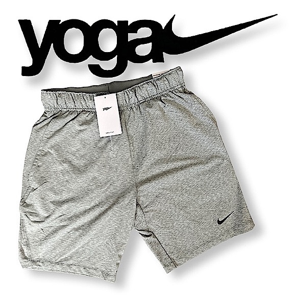 Nike Yoga Dri-FIT Shorts Heather Grey DB4199-084 Medium - Picture 1 of 8